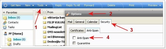 Webmail Anti-Spam zatita